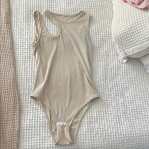 Beige Sleeveless Bodysuit
